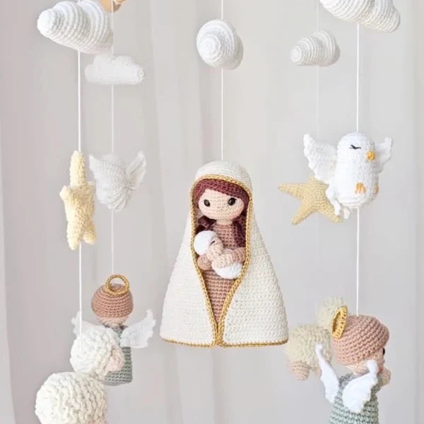 Móbile de Fé | Nossa Senhora e o Menino Jesus - 16 PEÇAS