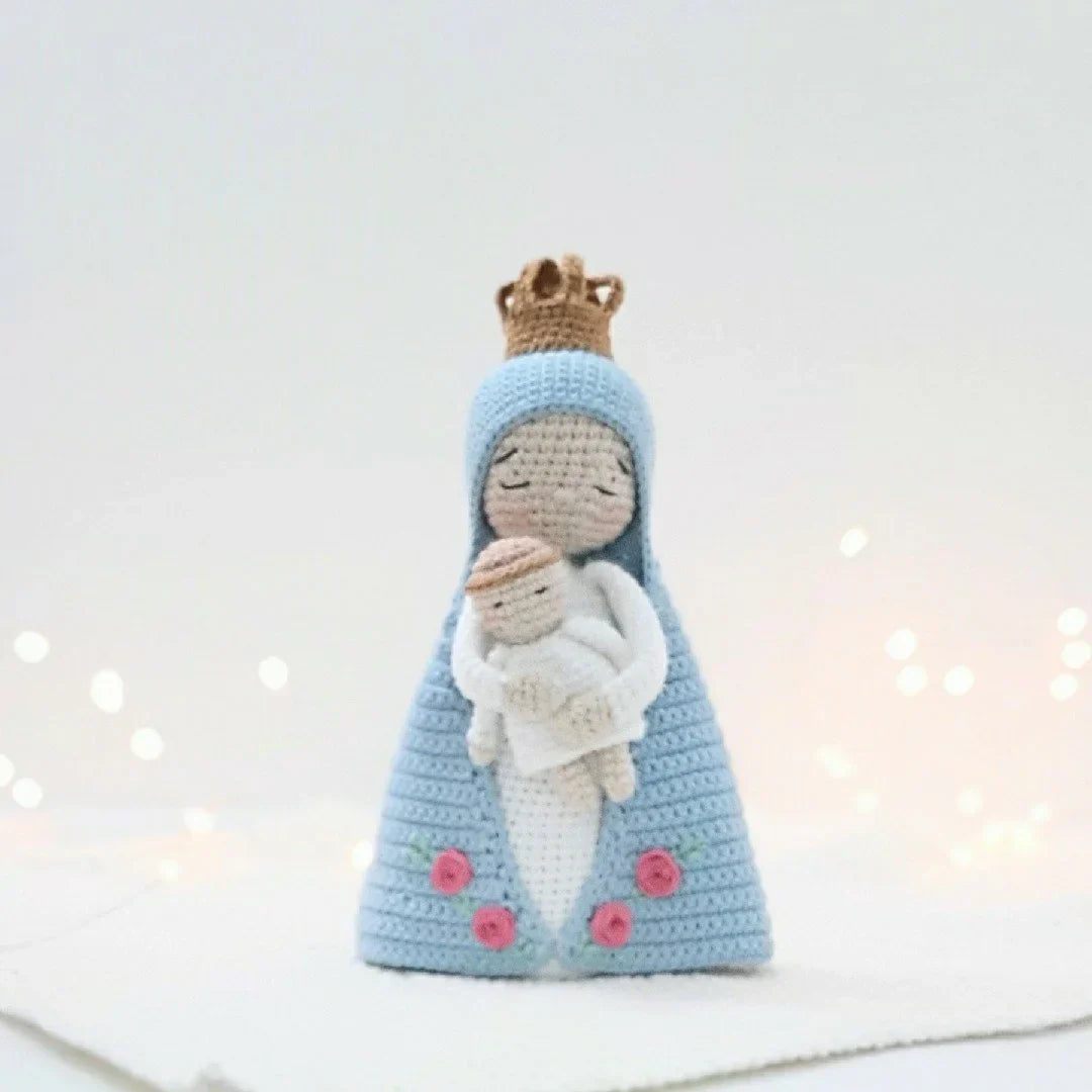Nossa senhora com Menino Jesus | Em Crochê